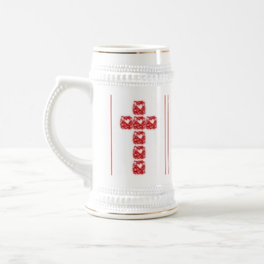 Herzkreuz Bierglas (Links)