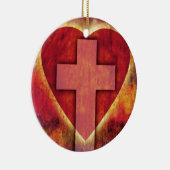 Herzkreuz Keramik Ornament (Rechts)