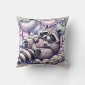 Herzkrümel Raccoon Valentines Kissen (Rückseite)