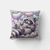Herzkrümel Raccoon Valentines Kissen (Vorderseite)