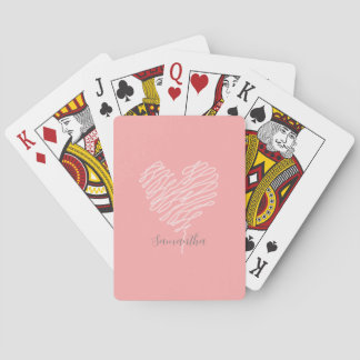 Herzkunst Moderne, Minimalistische Pink Playing Ca Spielkarten