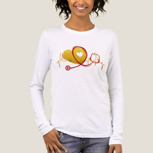 Herzkurve mit medizinischem Stethoskop 1 Tri-Blend Shirt