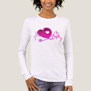 Herzkurve mit medizinischem Stethoskop 3 Tri-Blend Shirt