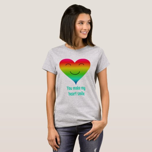 Herzlächeln, Regenbogenfreundlichkeit Zitat T-Shirt (Vorne ganz)