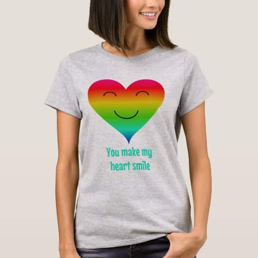 Herzlächeln, Regenbogenfreundlichkeit Zitat T-Shirt (Vorderseite)