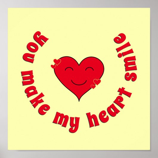 Herzlächeln - romantisches Zitat Poster (Vorne)