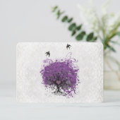 Herzleaf Eggplant Tree Vintage Vögel UAWG RSVP Karte (Stehend Vorderseite)