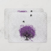 Herzleaf Eggplant Tree Vintage Vögel UAWG RSVP Karte (Vorne/Hinten)