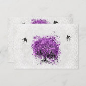 Herzleaf Eggplant Tree Vintage Vögel UAWG RSVP Karte (Vorne/Hinten)