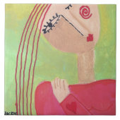 Herzlich auf ihrem Schläfchen Abstrakte Kunst Fliese (Vorderseite)