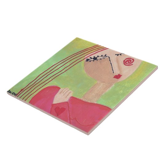 Herzlich auf ihrem Schläfchen Abstrakte Kunst Fliese (Seite)