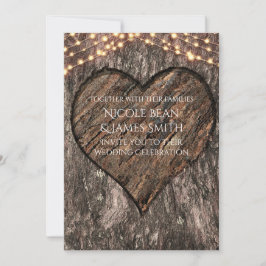 Herzlich begehter Tree Trunk Rustikale Hochzeitsei Einladung