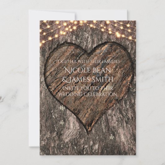 Herzlich begehter Tree Trunk Rustikale Hochzeitsei Einladung (Vorderseite)