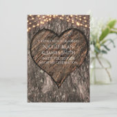 Herzlich begehter Tree Trunk Rustikale Hochzeitsei Einladung (Stehend Vorderseite)