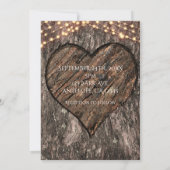 Herzlich begehter Tree Trunk Rustikale Hochzeitsei Einladung (Rückseite)