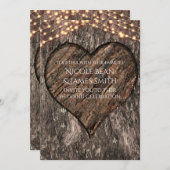 Herzlich begehter Tree Trunk Rustikale Hochzeitsei Einladung (Vorne/Hinten)