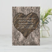 Herzlich begehter Tree Trunk Rustikale Hochzeitsei Einladung (Stehend Vorderseite)