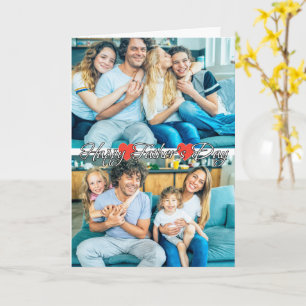 Herzlich benutzerdefiniertes 2-Foto-Familienmodell Karte
