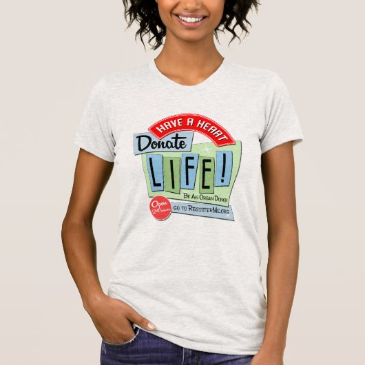 Herzlich. Donate Life Retrodesign T-Shirt (Vorderseite)