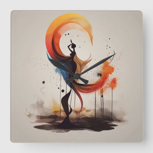 herzlich geöffnet quadratische wanduhr (Vorderseite)