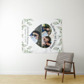 Herzlich gestaltete Foto Collage Wedding Willkomme Wandteppich (Beispiel (Horizontal))