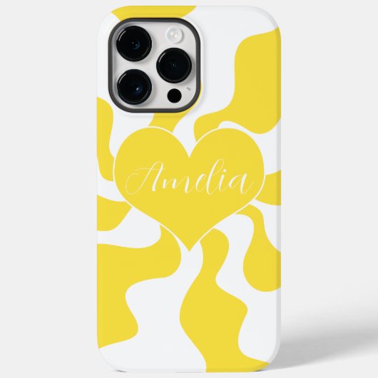 Herzlich individuell - Gelb und Weiß Case-Mate iPhone Hülle (Rückseite)