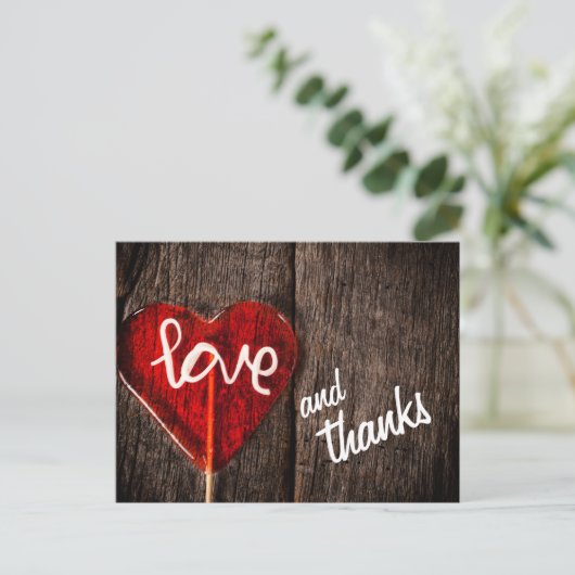 Herzlich Liebe und Dank an Rustic Barn Wood Vielen Postkarte (Stehend Vorderseite)