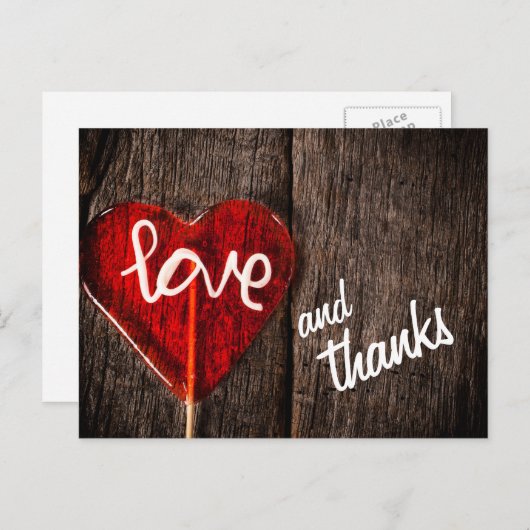 Herzlich Liebe und Dank an Rustic Barn Wood Vielen Postkarte (Vorne/Hinten)