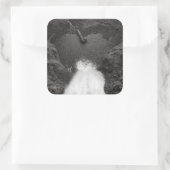 herzlich quadratischer aufkleber (Tasche)