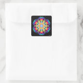 herzlich quadratischer aufkleber (Tasche)