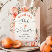 Herzlich willkommen als Pfirsichgeschenk Poster