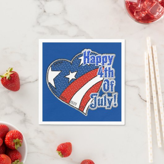 Herzlich Willkommen am 4. Juli von Napkins Serviette (Beispiel)