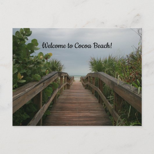 Herzlich willkommen am Cocoa Beach in Florida! Postkarte (Vorderseite)