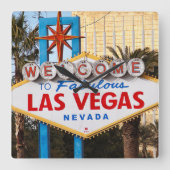 Herzlich willkommen auf dem Las Vegas Acrylic Wall Quadratische Wanduhr (Vorderseite)
