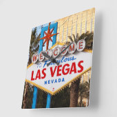 Herzlich willkommen auf dem Las Vegas Acrylic Wall Quadratische Wanduhr (Winkel)