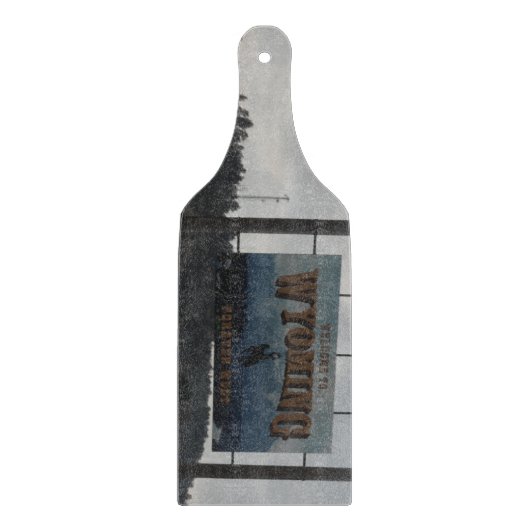 Herzlich willkommen auf dem Wyoming Glass Cutting Schneidebrett (Vorderseite)