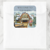 Herzlich willkommen auf der Barnsticker Winter/Wei Quadratischer Aufkleber (Tasche)