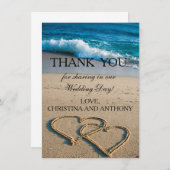 Herzlich willkommen auf der Hochzeit am Strand Dankeskarte (Vorne/Hinten)