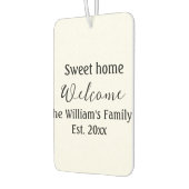 Herzlich willkommen auf der Zuhause! Text Autolufterfrischer (Links)