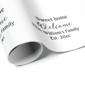 Herzlich willkommen auf der Zuhause! Text Geschenkpapier (Rolleneckpunkt)