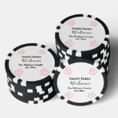 Herzlich willkommen auf der Zuhause! Text Pokerchips (Stapel)
