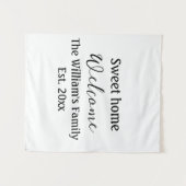 Herzlich willkommen auf der Zuhause! Text Wandteppich (Vorderseite (Horizontal))