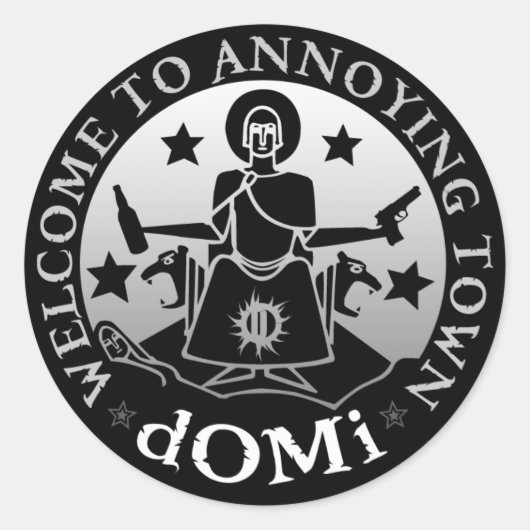 Herzlich willkommen auf einem noblen Sticker! Runder Aufkleber (Vorderseite)