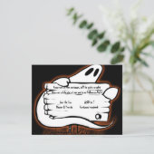 Herzlich willkommen auf Schwarz Halloween Einladun Einladung (Stehend Vorderseite)