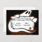 Herzlich willkommen auf Schwarz Halloween Einladun Einladung (Vorne/Hinten)