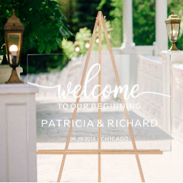 Herzlich Willkommen auf unserem Beginnheits-Begrüß Acrylschild