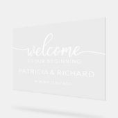 Herzlich Willkommen auf unserem Beginnheits-Begrüß Acrylschild (Winkel)