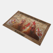 Herzlich Willkommen auf unserem Coop | Funny Chick Fußmatte (Schrägansicht)