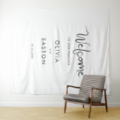 Herzlich willkommen auf unserem Hochzeitszeichen Wandteppich (Beispiel (Horizontal))