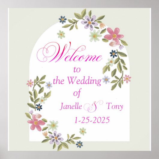 Herzlich willkommen auf unseren Hochzeitsschauplät Poster (Vorne)